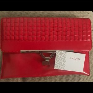 New Lodis Red Clutch